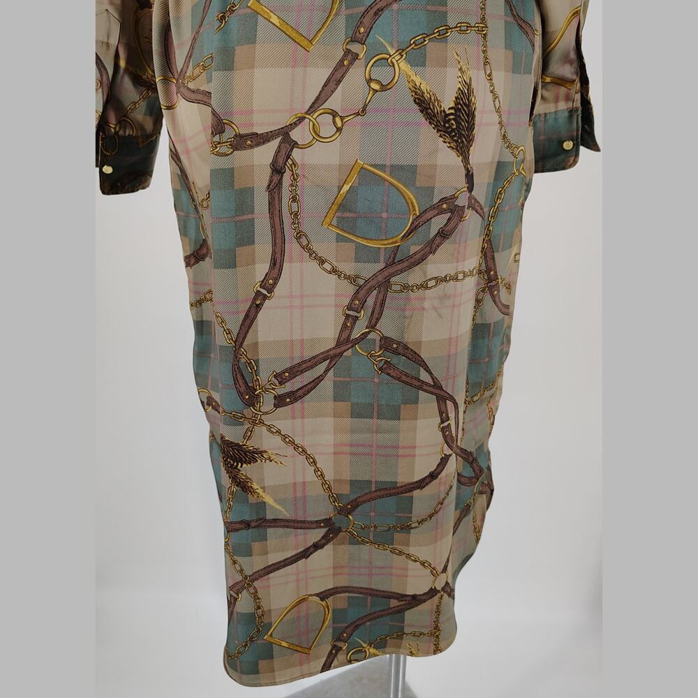 Lauren Ralph Lauren Equestrian Belt Print Shirt Dress Sz 6 - Picture 15 of 16